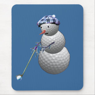 Tapis De Souris Golf Ball Snowman