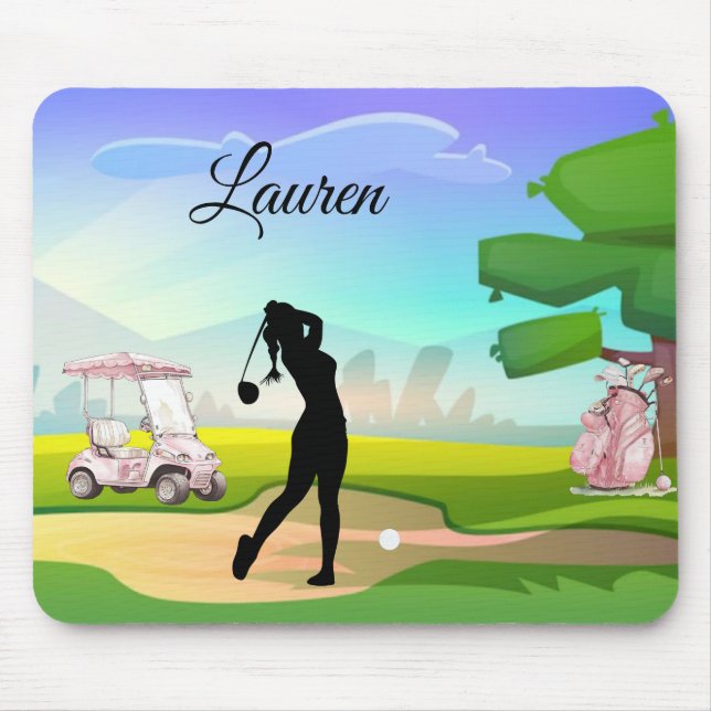 Tapis De Souris Golf Mousepad avec Golfer Swing (Devant)