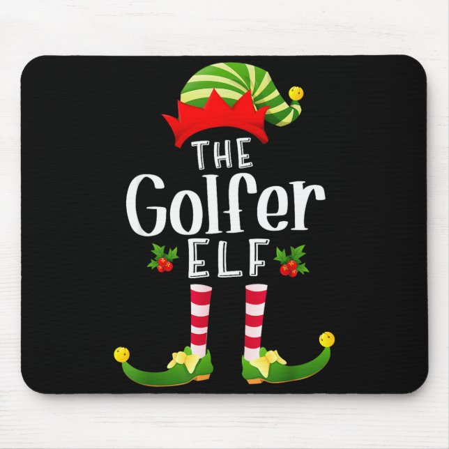 Tapis De Souris Golfer Christmas Elf Matching Pajama X-mas Party  (Devant)