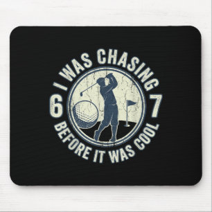 Tapis De Souris Golfeur drôle 67 Mème Blague de golf à la poursuit