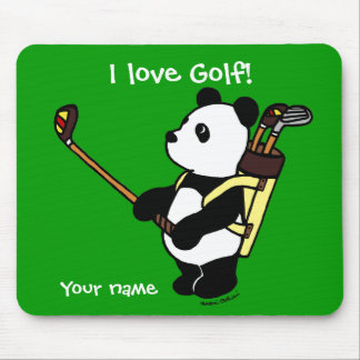 Tapis De Souris Golfeur personnalisé de panda de Kawaii