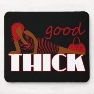 Tapis De Souris Good Thick - Femme en robe rayée noire
