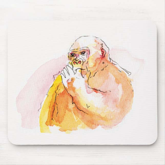 Tapis De Souris Gorilla sucking fingers Mouse Pad 指しゃぶりのゴリラマウスパッド (Devant)