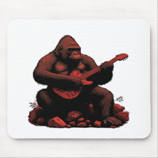 Tapis De Souris Gorille Jouant À La Guitare