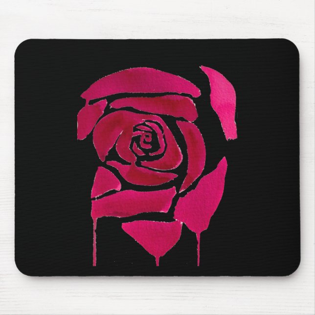 Tapis De Souris Gothique abstrait rose aquarelle art original (Devant)