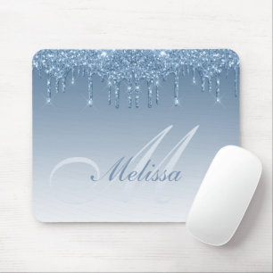 Tapis De Souris gouttes de parties scintillant bleue personnalisé