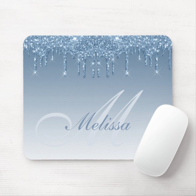Tapis De Souris gouttes de parties scintillant bleue personnalisée (Avec souris)