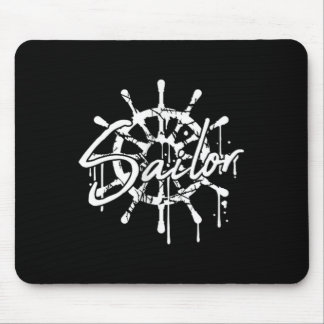 Tapis De Souris Gouvernail de bateau de marin Graffiti Drops Voile