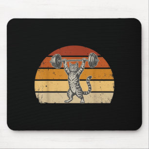 Tapis De Souris Gouvernement de gym de chat d'haltérophilie vintag