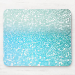 Tapis De Souris Gradient bleu de parties scintillantes d'été de