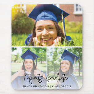 Tapis De Souris Graduation 3 Photo Custom 2025 Graduate Swag
