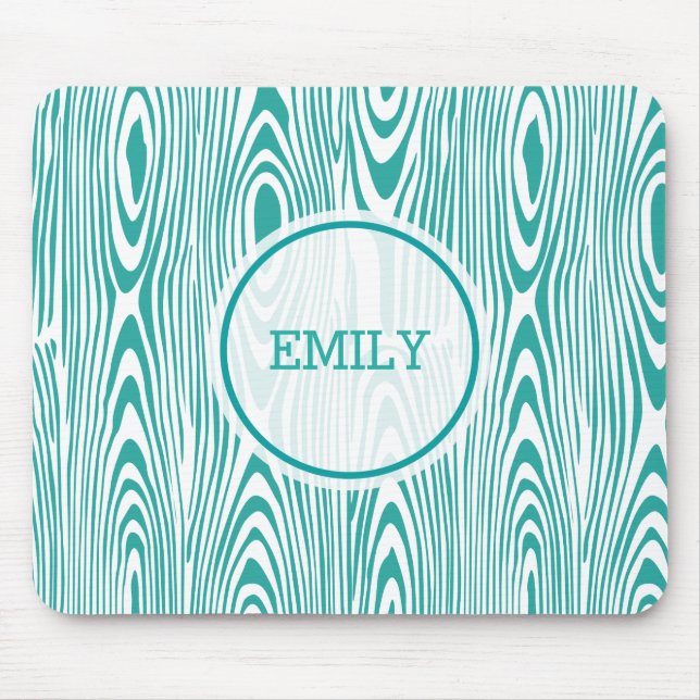 Tapis De Souris Grain de bois turquoise (Devant)