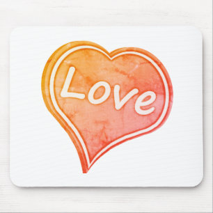 Tapis De Souris Grand amour/beaucoup d'amour/coeur amoureux blanc