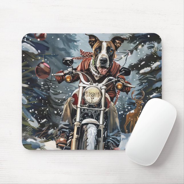 Tapis De Souris Grand chien Danse équitation moto Noël (Avec souris)