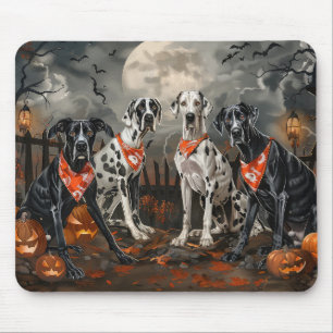 Tapis De Souris Grand Danois Halloween Effrayant