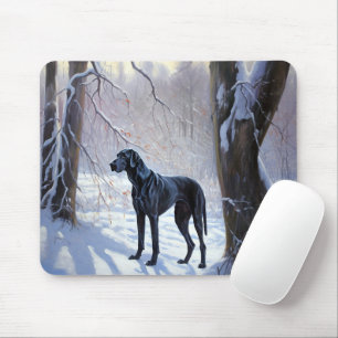 Tapis De Souris Grand Danois Laissez Tomber la Neige Noël