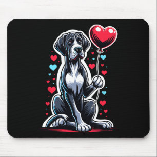 Tapis De Souris Grand Danois Saint-Valentin Propriétaire de chien