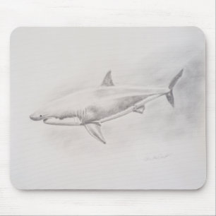 Tapis De Souris Grand dessin de requin blanc