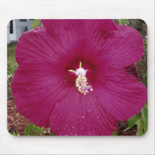 Tapis De Souris grand Hibiscus rouge foncé