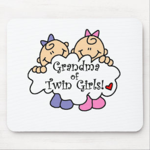 Tapis De Souris Grand-maman des filles jumelles
