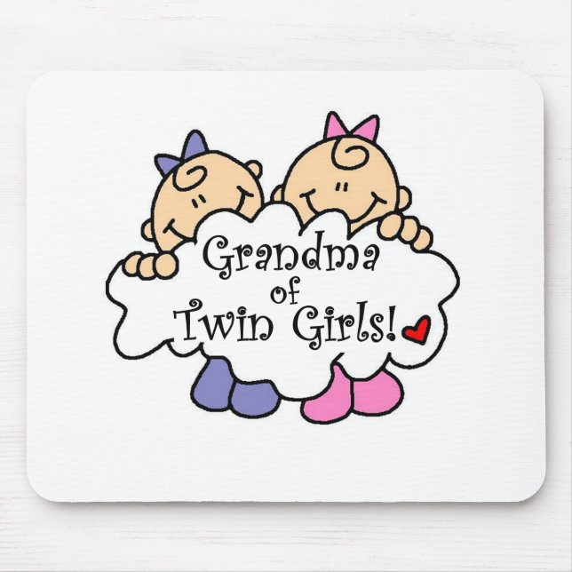 Tapis De Souris Grand-maman des filles jumelles (Devant)