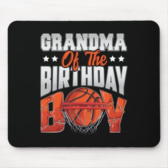 Tapis De Souris Grand-mère de basket-ball anniversaire Boy Family  (Devant)