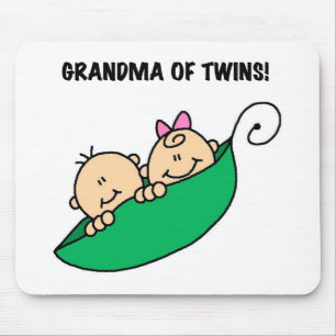 Tapis De Souris Grand-mère de Twins Peas dans un Pod Tshirts et ca