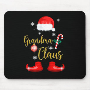 Tapis De Souris Grand-mère Père Noël Amusants Famille Pjs De Noël