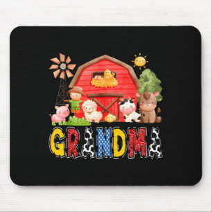 Tapis De Souris Grand-mère Rouge Ferme Vache Anniversaire Garçon F
