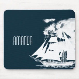 Tapis De Souris Grand navire et nuages Nautique