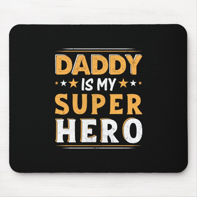 Tapis De Souris Grand-père Cadeau | Papa Est Mon Super Héros (Devant)