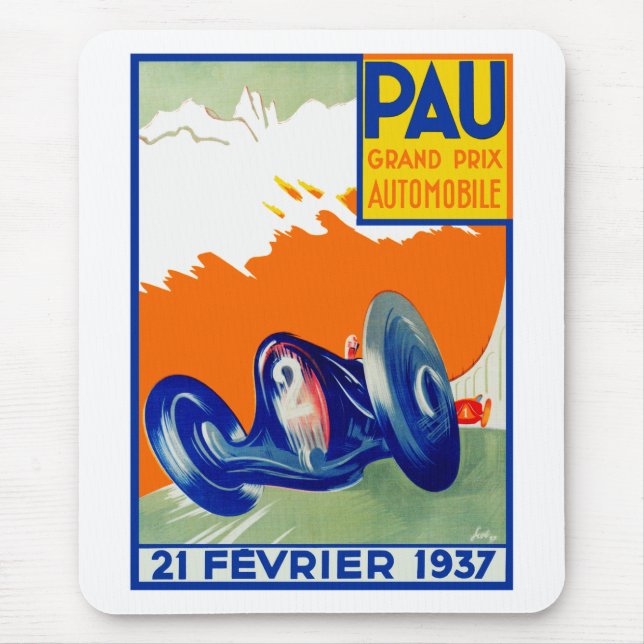 Tapis De Souris Grand Prix automobile de Pau 1937 (Devant)