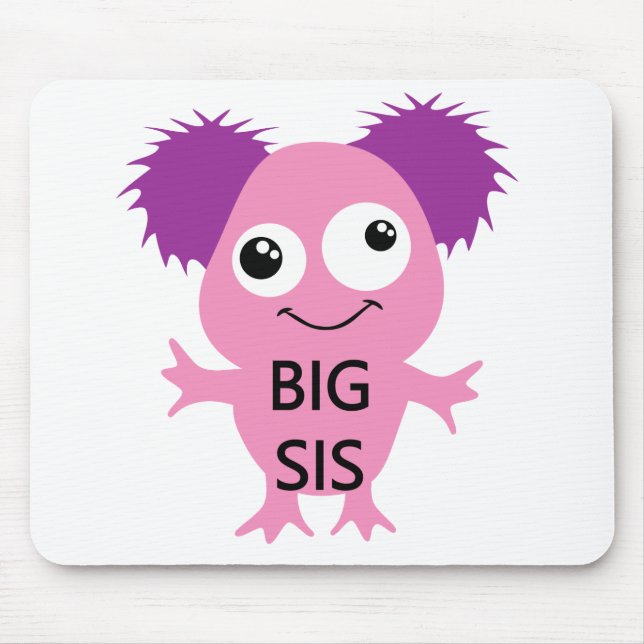Tapis De Souris Grand Soeur Rose Monster (Devant)