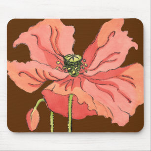 Tapis De Souris Grande fleur rose avec l'arrière - plan