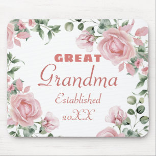 Tapis De Souris Grande Grand-mère Année Etablie Personnalisée Rose