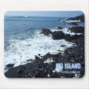 Tapis De Souris Grande île plage de sable noir Hawaii mousepad