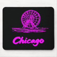 Grande Roue Navy Pier Chicago Néon Rose