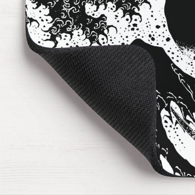 Tapis De Souris Grande vague au large de Kanagawa Black and White  (Coin)