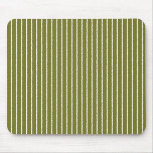 Tapis De Souris Grandes vertes et blanches d'olive avec lignes iné