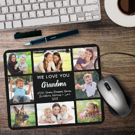 Tapis De Souris Grandma Love You Photo Collage Noir