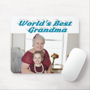 Tapis De Souris Grandma Photo ciel bleu typographie