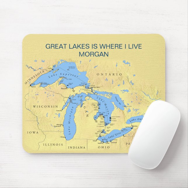 Tapis De Souris Grands Lacs d'Amérique du Nord (Avec souris)