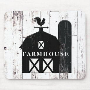 Tapis De Souris Grange Rustique Bois Blanc Grange Noire Campagne