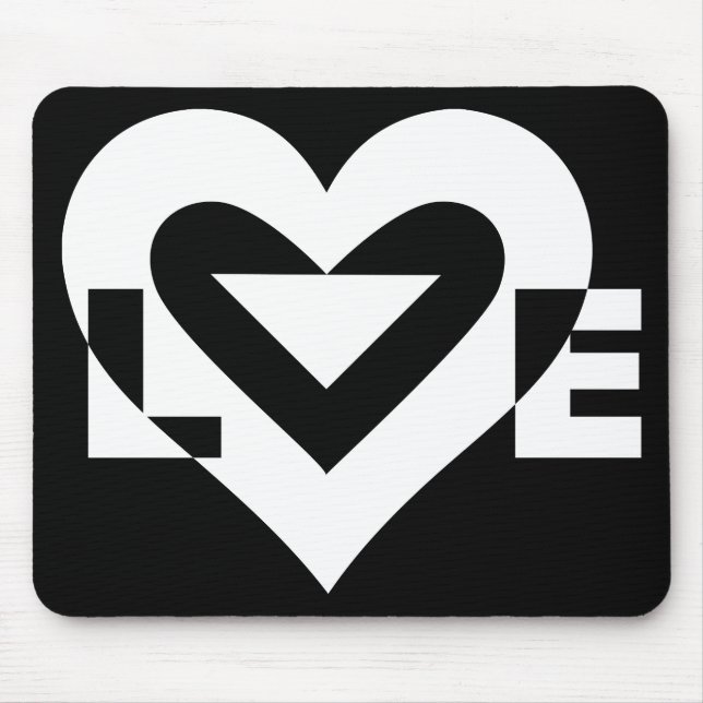 Tapis De Souris Graphique d'amour cool, blanc (Devant)