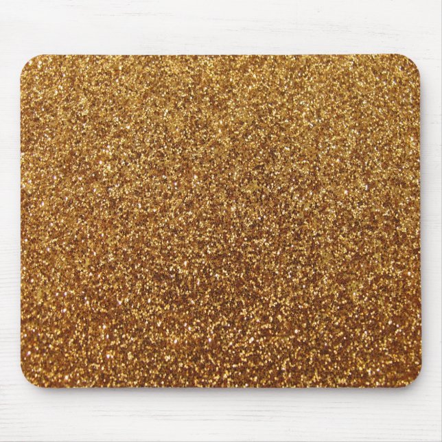 Tapis De Souris Graphique de parties scintillantes d'or de Faux (Devant)
