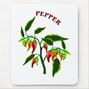 Tapis De Souris Graphique de plante de poivre avec le poivre de