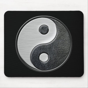Tapis De Souris Graphique en cuir et en acier de Yin Yang d'effet