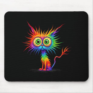 Tapis De Souris Graphisme de chat arc-en-ciel coloré