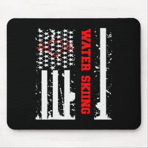 Tapis De Souris Graphisme de ski nautique avec drapeau américain v