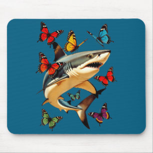 Tapis De Souris Graphisme Rétro Minimal de Papillons de Requin Drô